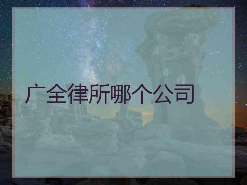 广全律所哪个公司