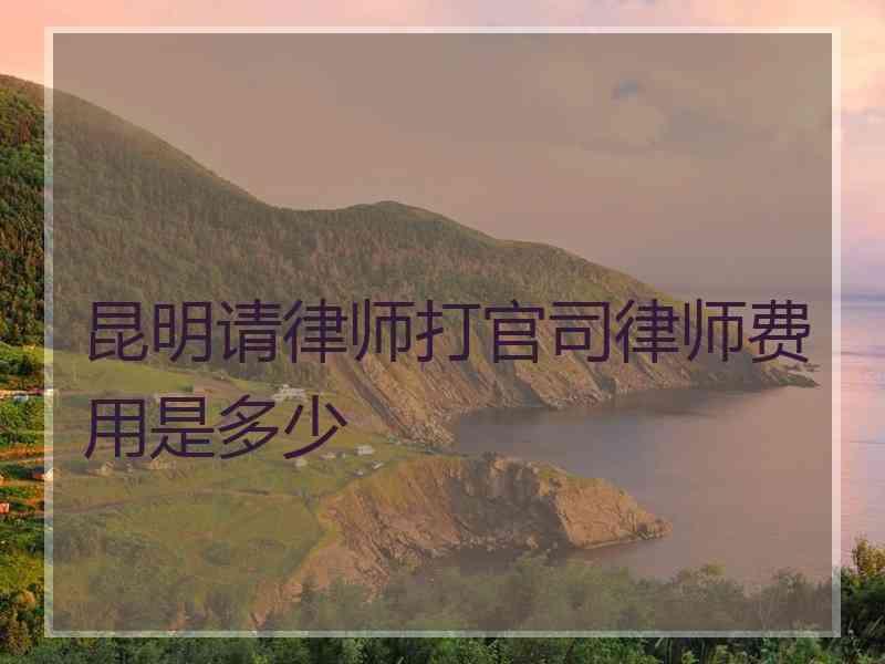 昆明请律师打官司律师费用是多少