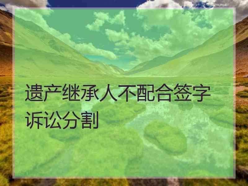 遗产继承人不配合签字 诉讼分割