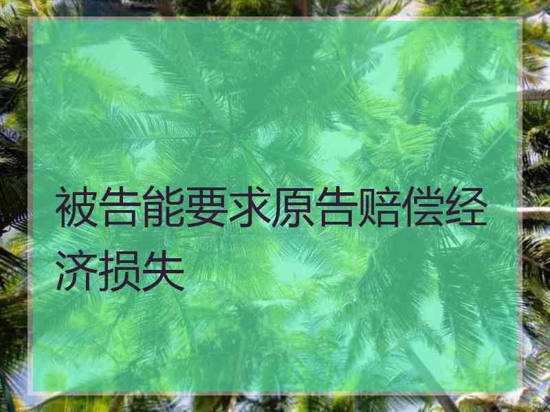 被告能要求原告赔偿经济损失