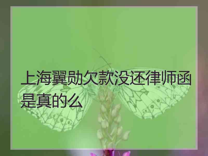 上海翼勋欠款没还律师函是真的么