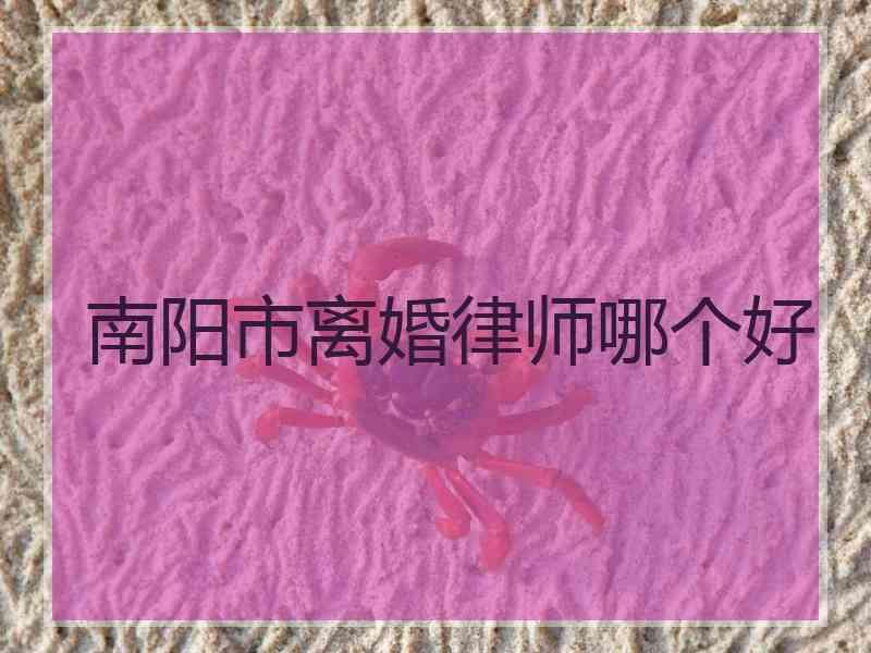 南阳市离婚律师哪个好