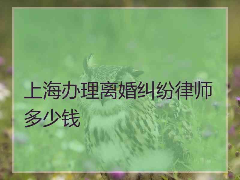 上海办理离婚纠纷律师多少钱