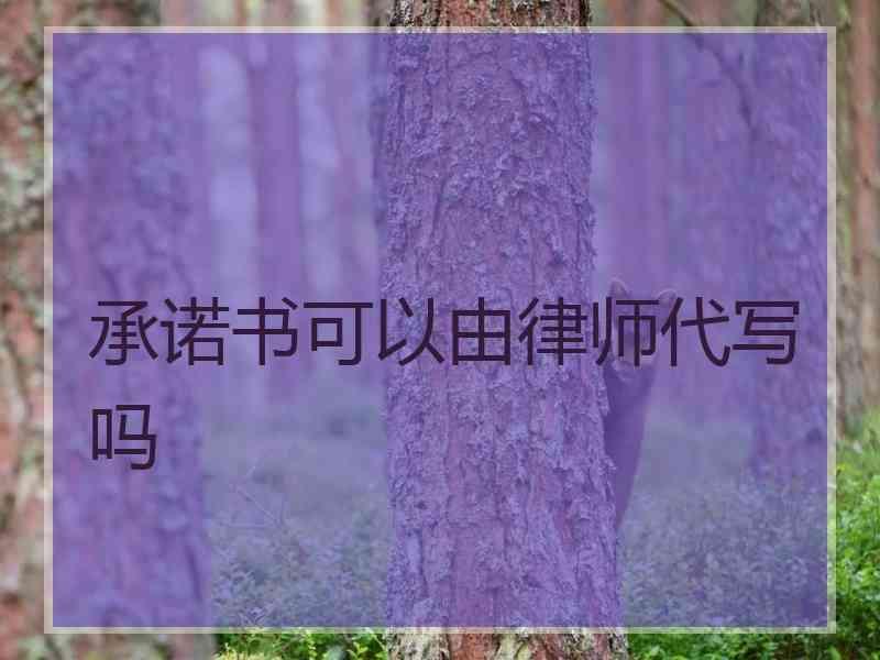 承诺书可以由律师代写吗