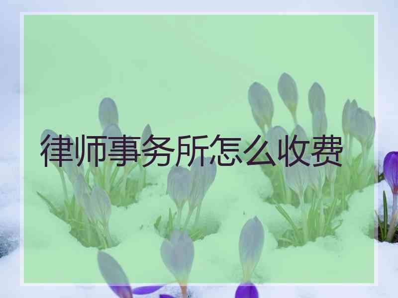 律师事务所怎么收费