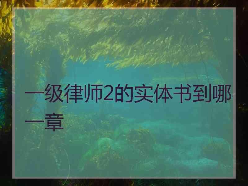 一级律师2的实体书到哪一章