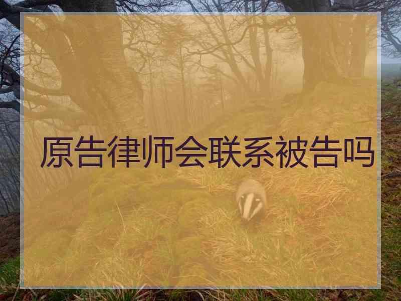 原告律师会联系被告吗
