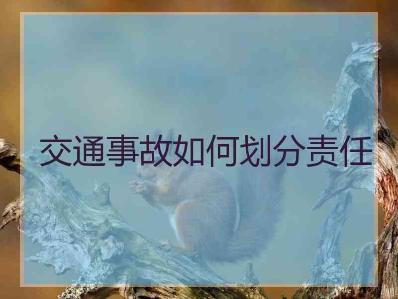 交通事故如何划分责任