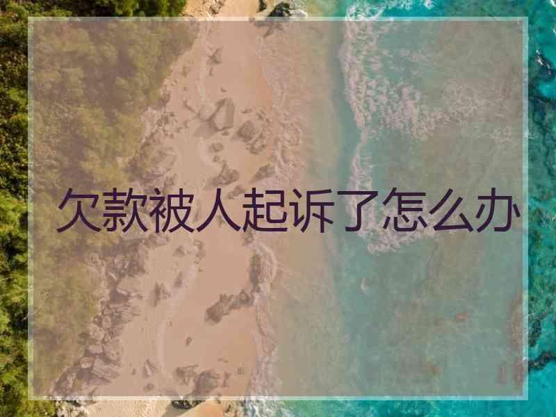 欠款被人起诉了怎么办