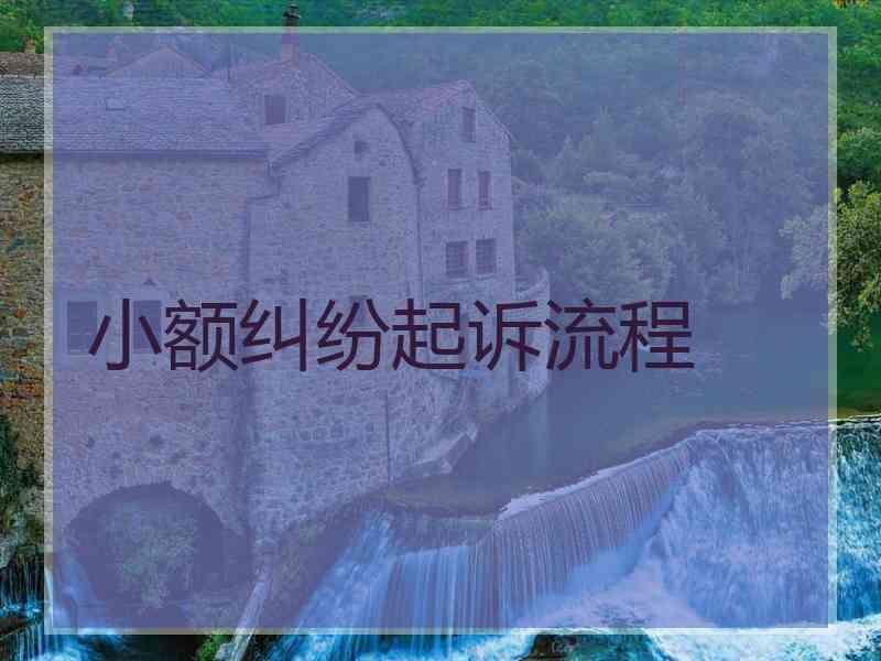 小额纠纷起诉流程