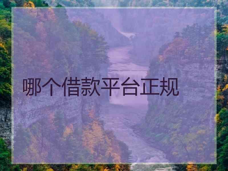 哪个借款平台正规