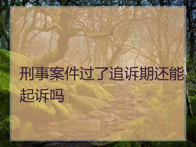 刑事案件过了追诉期还能起诉吗