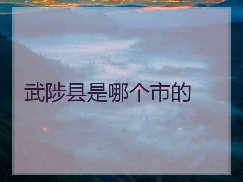 武陟县是哪个市的