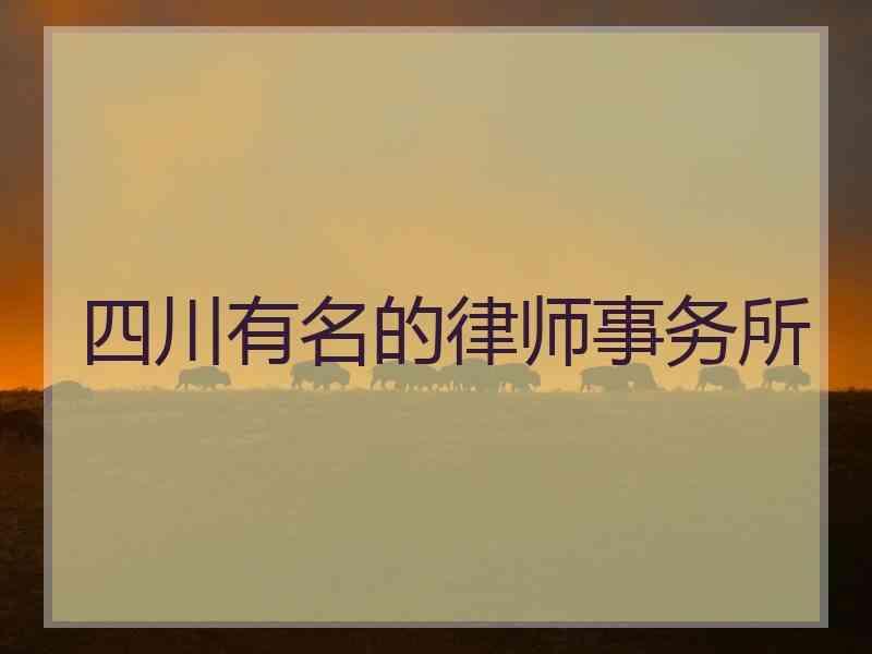 四川有名的律师事务所