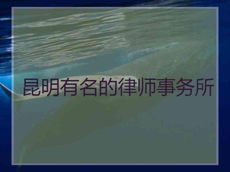 昆明有名的律师事务所