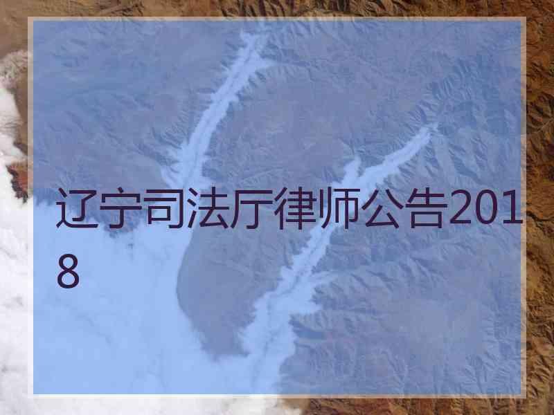 辽宁厅律师公告2018