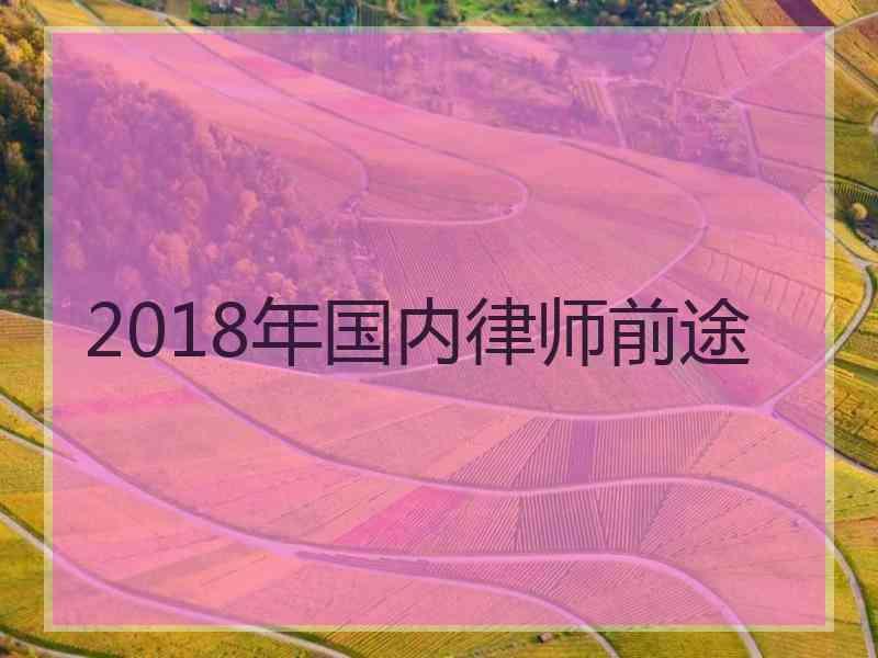 2018年国内律师前途