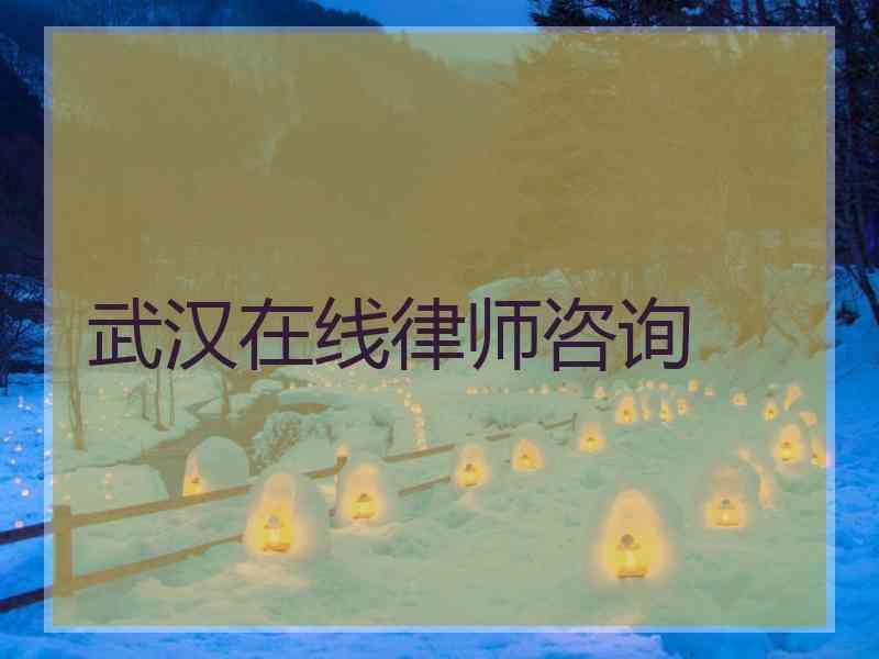 武汉在线律师咨询