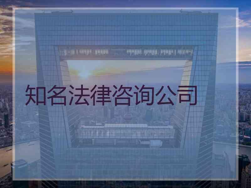 知名法律咨询公司