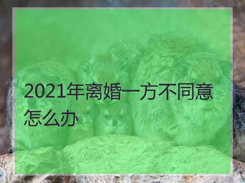 2021年离婚一方不同意怎么办