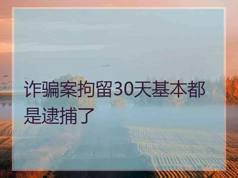 诈骗案拘留30天基本都是逮捕了