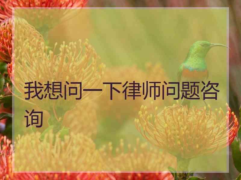 我想问一下律师问题咨询