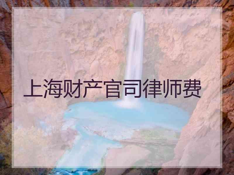 上海财产官司律师费