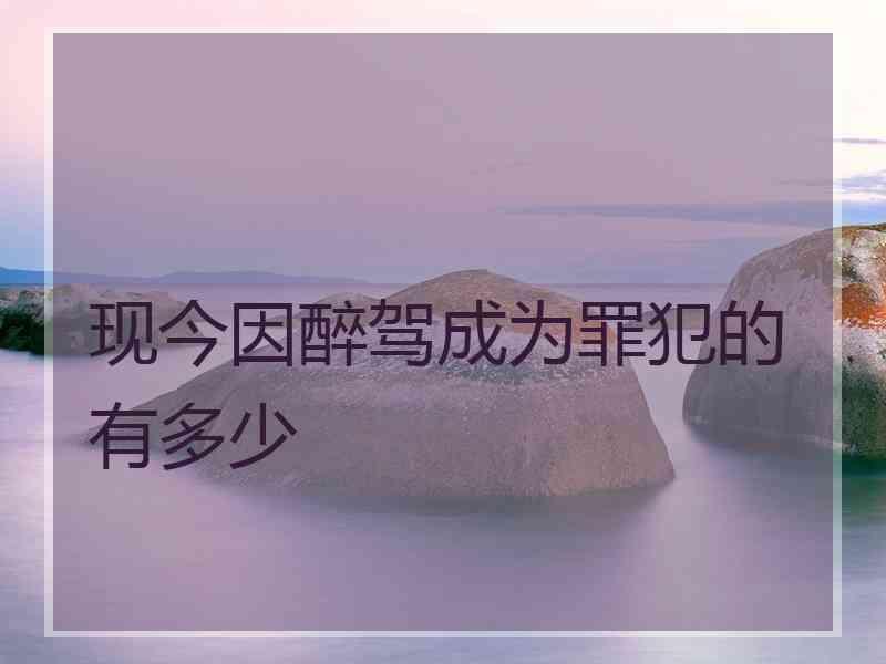 现今因醉驾成为罪犯的有多少