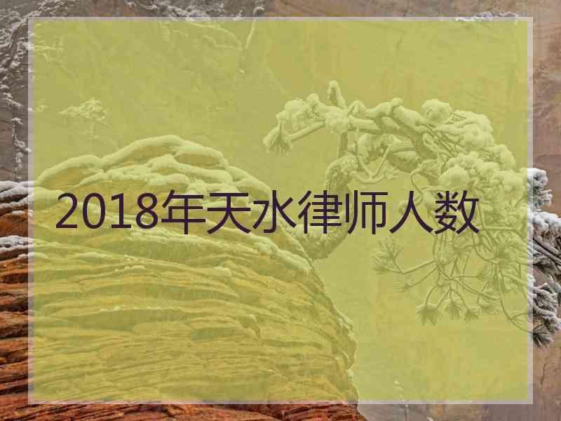 2018年天水律师人数