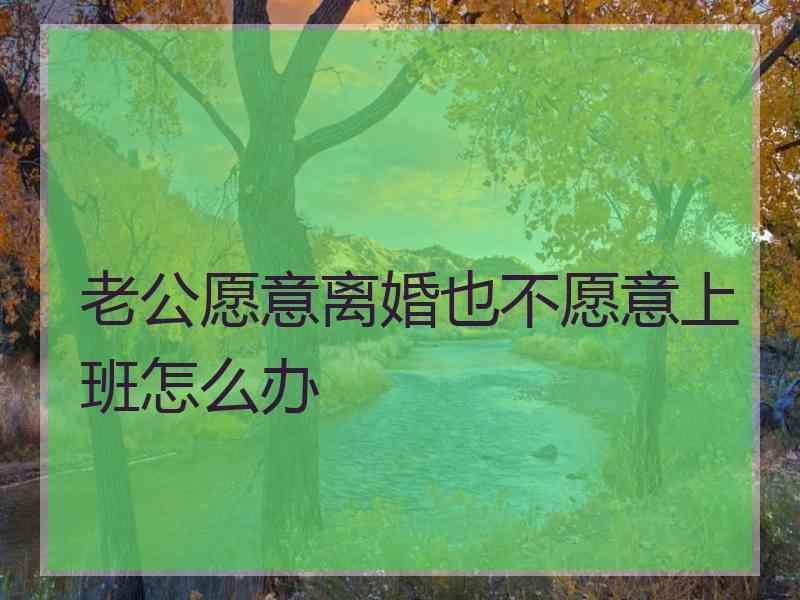 老公愿意离婚也不愿意上班怎么办