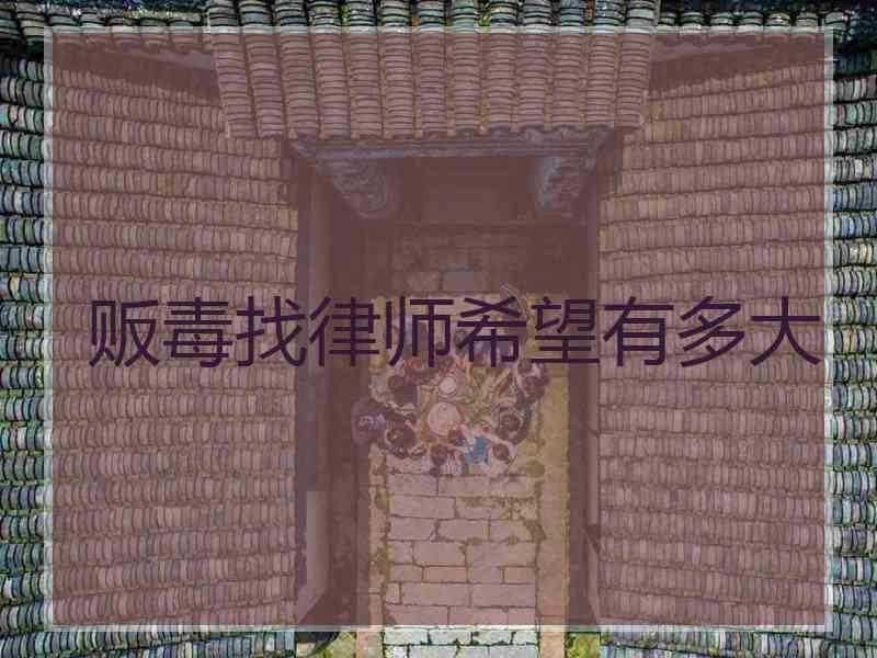 贩毒找律师希望有多大