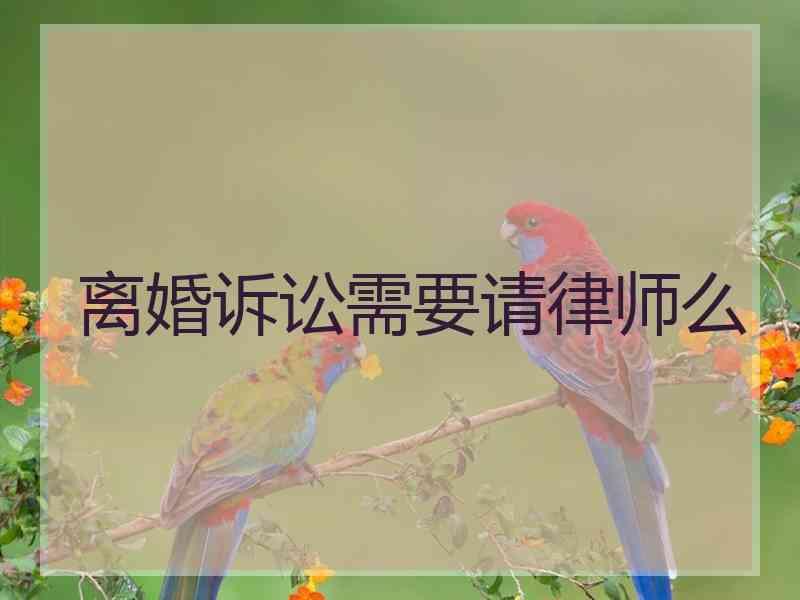 离婚诉讼需要请律师么