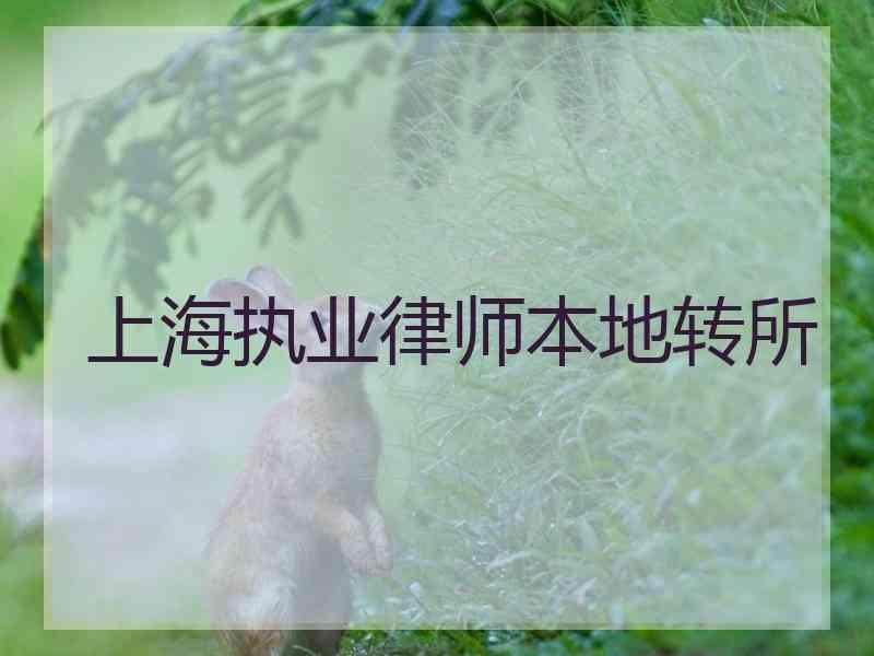 上海执业律师本地转所