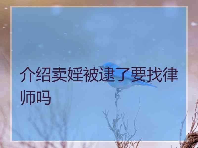 介绍卖婬被逮了要找律师吗