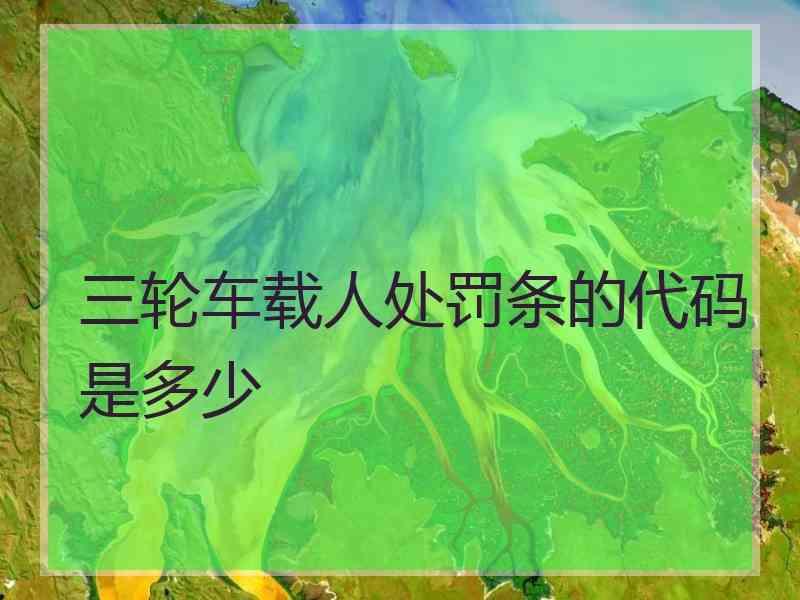 三轮车载人处罚条的代码是多少