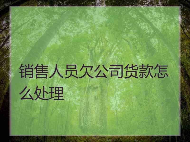 销售人员欠公司货款怎么处理
