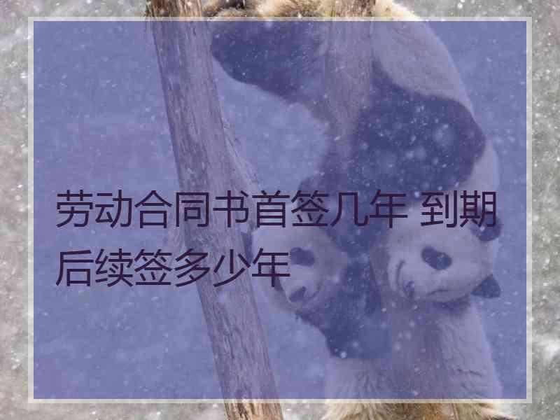 劳动合同书首签几年 到期后续签多少年