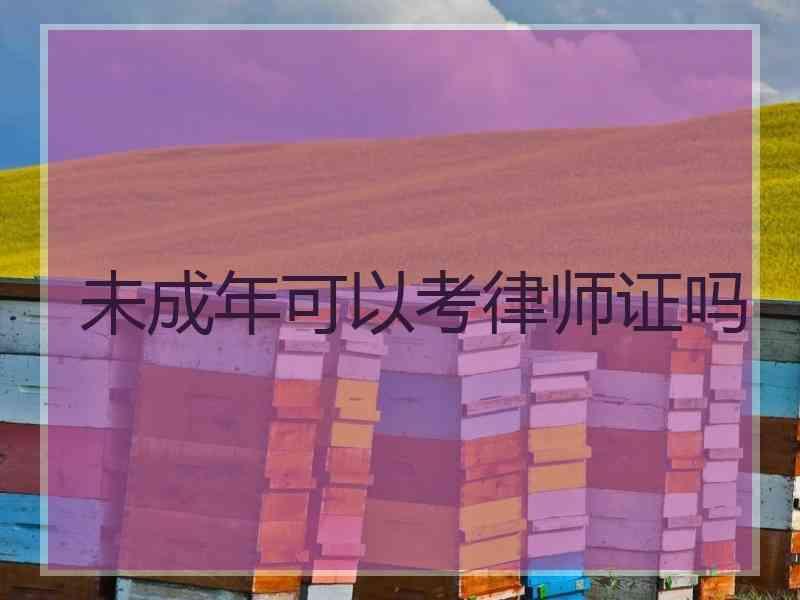 未成年可以考律师证吗
