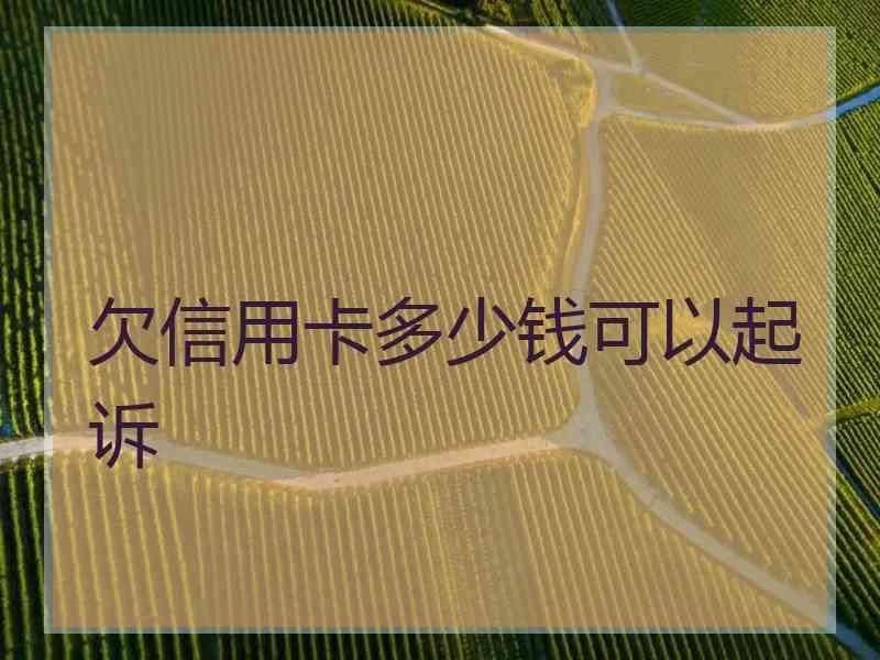 欠信用卡多少钱可以起诉