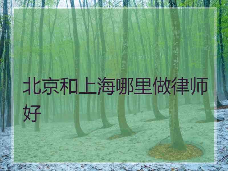 北京和上海哪里做律师好