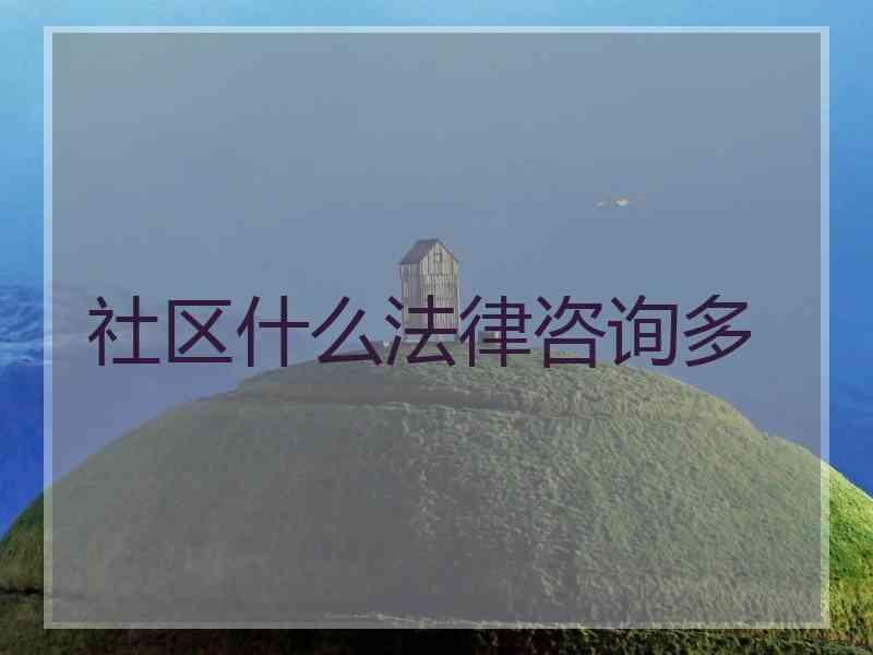 社区什么法律咨询多