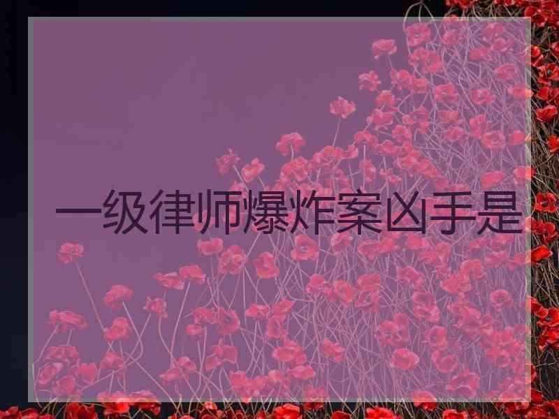 一级律师爆炸案凶手是