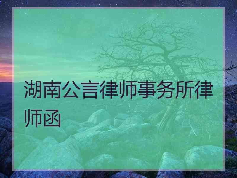 湖南公言律师事务所律师函