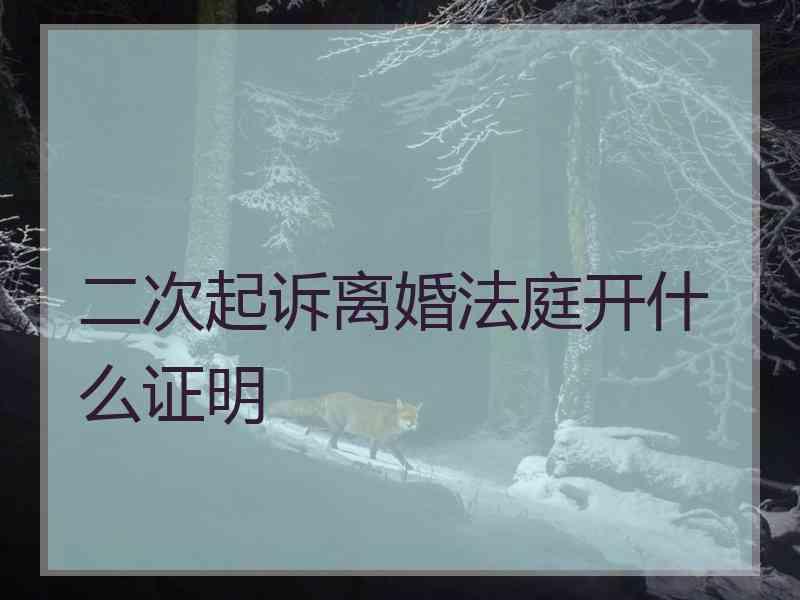 二次起诉离婚法庭开什么证明