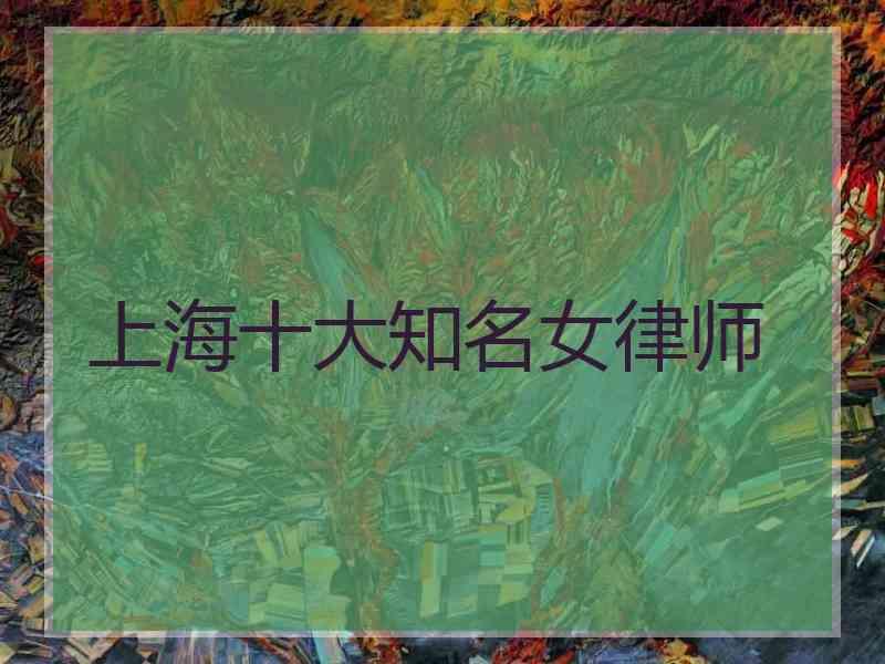 上海十大知名女律师