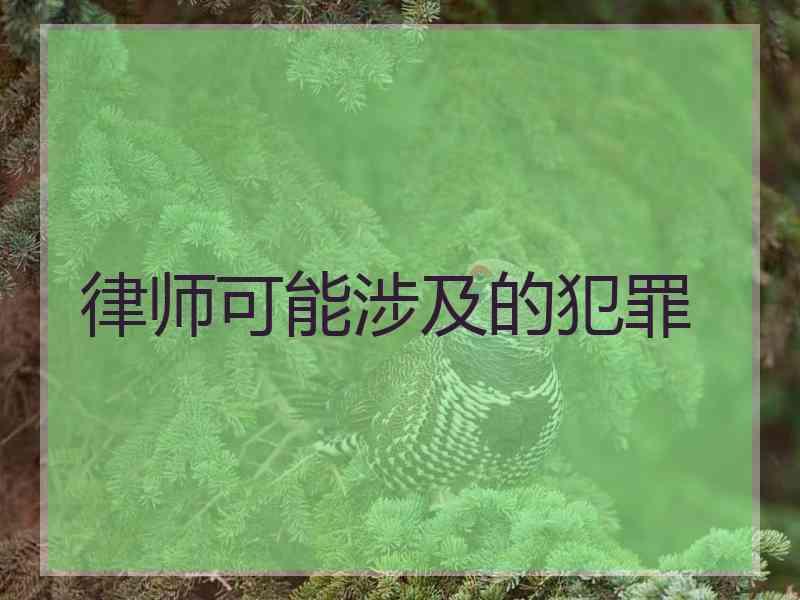 律师可能涉及的犯罪