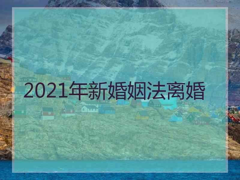 2021年新婚姻法离婚