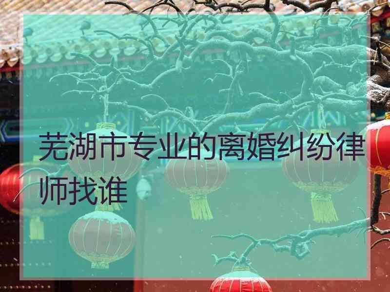 芜湖市专业的离婚纠纷律师找谁
