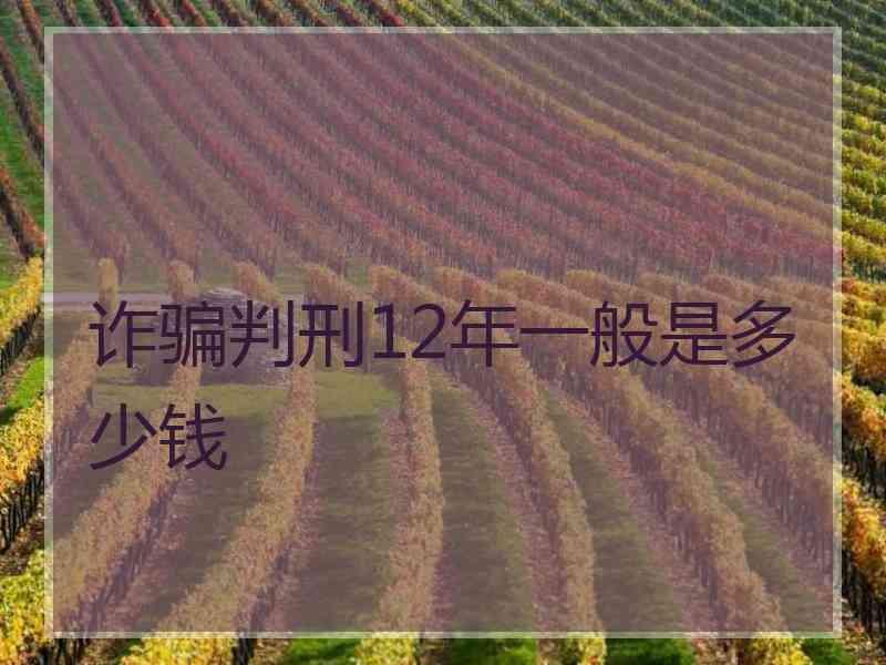 诈骗判刑12年一般是多少钱