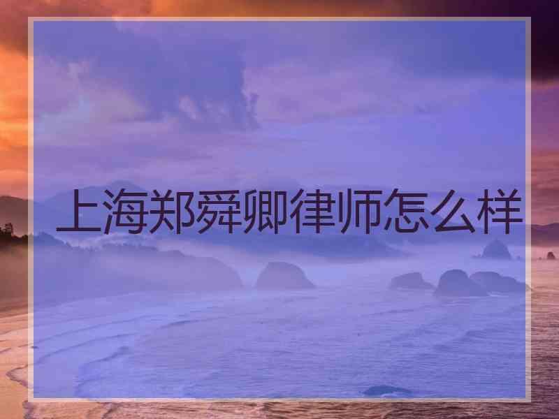 上海郑舜卿律师怎么样